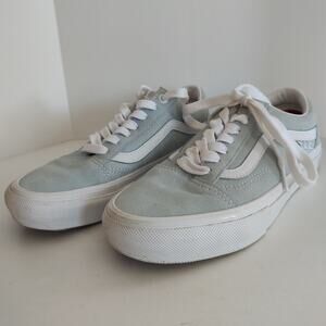 Vans Old Skool 36 Iceberg & White Women's Pig Suede Skate Shoes Size 6